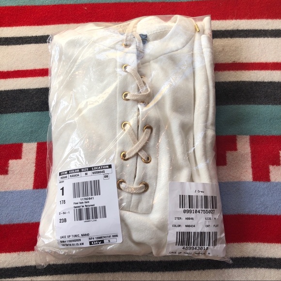 Jcrew lace up tunic sweatshirt, m, nwot - Picture 3 of 4